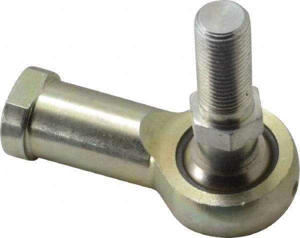 Alinabal - 1/2" ID, 1.3333" Max OD, 6,400 Lb Max Static Cap, Spherical Rod End - 1/2-20 RH, 3/4" Shank Diam, 1-3/16" Shank Length, Steel with Molded Nyloy Raceway - Benchmark Tooling