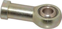 Alinabal - 3/8" ID, 1" Max OD, 3,250 Lb Max Static Cap, Spherical Rod End - 3/8-24 RH, 0.562" Shank Diam, 15/16" Shank Length, Steel with Molded Nyloy Raceway - Benchmark Tooling