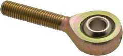 Alinabal - 1/4" ID, 3/4" Max OD, 1,650 Lb Max Static Cap, Spherical Rod End - 1/4-28 LH, 3/8" Shank Diam, 1" Shank Length, Steel with Molded Nyloy Raceway - Benchmark Tooling