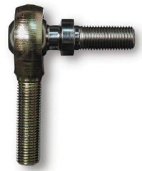 Alinabal - 7/16" ID, 1-1/8" Max OD, 3,800 Lb Max Static Cap, Spherical Rod End - 7/16-20 RH, 5/8" Shank Diam, 1-3/8" Shank Length, Steel with Steel Raceway - Benchmark Tooling