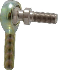 Alinabal - 3/8" ID, 1" Max OD, 3,250 Lb Max Static Cap, Spherical Rod End - 3/8-24 RH, 0.562" Shank Diam, 1-1/4" Shank Length, Steel with Molded Nyloy Raceway - Benchmark Tooling