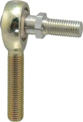 Alinabal - 3/8" ID, 1" Max OD, 3,250 Lb Max Static Cap, Spherical Rod End - 3/8-24 RH, 0.562" Shank Diam, 1-1/4" Shank Length, Steel with Molded Nyloy Raceway - Benchmark Tooling