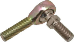 Alinabal - 1/2" ID, 1-5/16" Max OD, 6,400 Lb Max Static Cap, Spherical Rod End - 1/2-20 RH, 3/4" Shank Diam, 1-1/2" Shank Length, Steel with Molded Nyloy Raceway - Benchmark Tooling