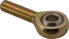 Alinabal - 7/16" ID, 1-1/8" Max OD, 3,750 Lb Max Static Cap, Spherical Rod End - 7/16-20 RH, 5/8" Shank Diam, 1-3/8" Shank Length, Steel with Molded Nyloy Raceway - Benchmark Tooling