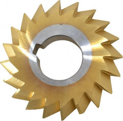 Made in USA - 2-3/4° 2-3/4" Cut Diam, 1/2" Cut Width, 1" Arbor, High Speed Steel Double-Angle Cutter - Benchmark Tooling