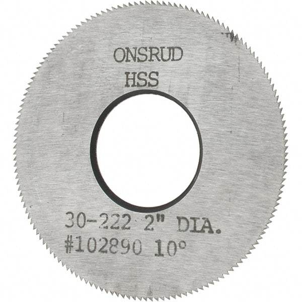 Onsrud - 2" Diam x 0.032" Blade Thickness x 3/4" Arbor Hole Diam, 150 Tooth Slitting and Slotting Saw - Arbor Connection, High Speed Steel - Benchmark Tooling