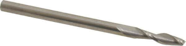 Onsrud - 1/8" Cutting Diam x 1/2" Length of Cut, 2 Flute, Upcut Spiral Router Bit - Uncoated, Right Hand Cut, Solid Carbide, 2" OAL x 1/8" Shank Diam, Double Edge, 30° Helix Angle - Benchmark Tooling