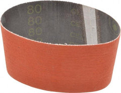 3M - 3-1/2" Wide x 15-1/2" OAL, 80 Grit, Ceramic Abrasive Belt - Ceramic, Medium, Coated, YF Weighted Cloth Backing, Wet/Dry, Series 777F - Benchmark Tooling