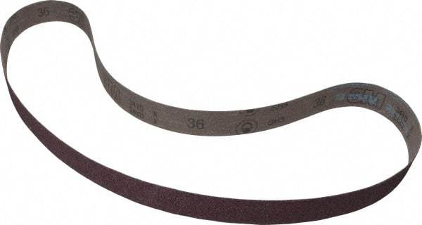 3M - 1-1/2" Wide x 60" OAL, 36 Grit, Aluminum Oxide Abrasive Belt - Aluminum Oxide, Very Coarse, Coated, X Weighted Cloth Backing, Series 341D - Benchmark Tooling