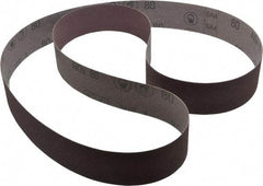 3M - 2" Wide x 72" OAL, 80 Grit, Aluminum Oxide Abrasive Belt - Aluminum Oxide, Medium, Coated, X Weighted Cloth Backing, Series 241D - Benchmark Tooling