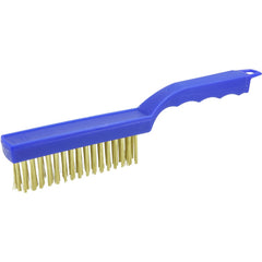 Hand Wire Scratch Brush, .012 Brass Wire Fill, Plastic Handle - Benchmark Tooling