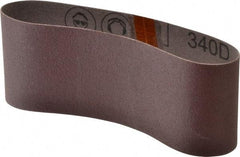 3M - 3" Wide x 18" OAL, 120 Grit, Aluminum Oxide Abrasive Belt - Aluminum Oxide, Fine, Coated, X Weighted Cloth Backing, Series 240D - Benchmark Tooling