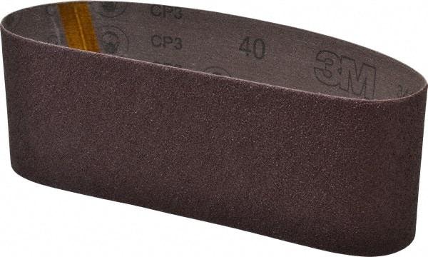 3M - 4" Wide x 24" OAL, 40 Grit, Aluminum Oxide Abrasive Belt - Aluminum Oxide, Coarse, Coated, X Weighted Cloth Backing, Series 341D - Benchmark Tooling