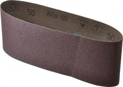 3M - 4" Wide x 24" OAL, 50 Grit, Aluminum Oxide Abrasive Belt - Aluminum Oxide, Coarse, Coated, X Weighted Cloth Backing, Series 341D - Benchmark Tooling