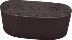 3M - 4" Wide x 24" OAL, 120 Grit, Aluminum Oxide Abrasive Belt - Aluminum Oxide, Fine, Coated, X Weighted Cloth Backing, Series 341D - Benchmark Tooling