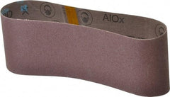 3M - 4" Wide x 24" OAL, 80 Grit, Aluminum Oxide Abrasive Belt - Aluminum Oxide, Medium, Coated, X Weighted Cloth Backing, Series 240D - Benchmark Tooling