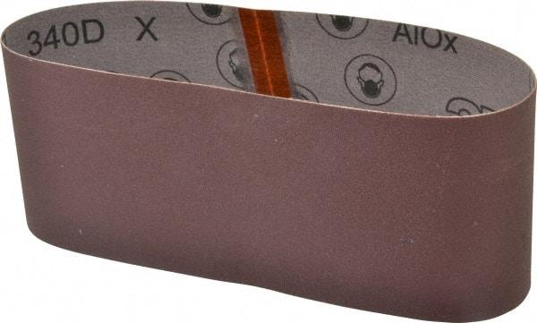 3M - 4" Wide x 24" OAL, 120 Grit, Aluminum Oxide Abrasive Belt - Aluminum Oxide, Fine, Coated, X Weighted Cloth Backing, Series 240D - Benchmark Tooling