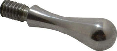 Gibraltar - 1/4-20 Threaded Stem, Fixed Handwheel & Machine Handle - Carbon Steel Bulb Shape Handle, 7/16" Long Carbon Steel Stem, 1-23/32" OAL - Benchmark Tooling