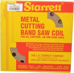 Starrett - 1/8" x 100' x 0.025" Carbon Steel Band Saw Blade Coil Stock - 14 TPI, Toothed Edge, Straight Form, Raker Set, Flexible Back, No Rake Angle, Constant Pitch, Contour Cutting - Benchmark Tooling