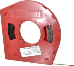 Starrett - 1/4" x 100' x 0.025" Carbon Steel Band Saw Blade Coil Stock - 4 TPI, Toothed Edge, Skip Form, Raker Set, Flexible Back, No Rake Angle, Constant Pitch, Contour Cutting - Benchmark Tooling