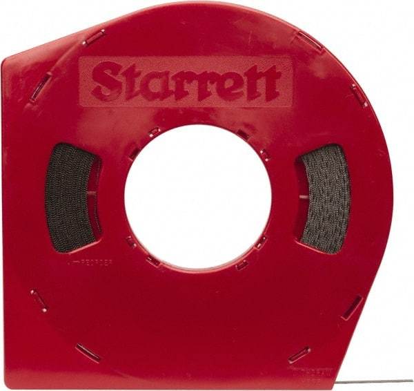 Starrett - 1/4" x 100' x 0.025" Carbon Steel Band Saw Blade Coil Stock - 18 TPI, Toothed Edge, Straight Form, Wavy Set, Flexible Back, No Rake Angle, Constant Pitch, Contour Cutting - Benchmark Tooling