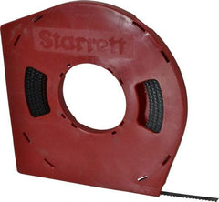 Starrett - 3/8" x 100' x 0.025" Carbon Steel Band Saw Blade Coil Stock - 6 TPI, Toothed Edge, Straight Form, Raker Set, Flexible Back, No Rake Angle, Constant Pitch, Contour Cutting - Benchmark Tooling