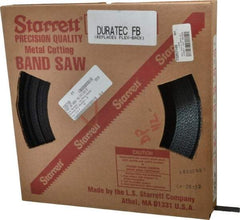 Starrett - 5/8" x 100' x 0.032" Carbon Steel Band Saw Blade Coil Stock - 14 TPI, Toothed Edge, Straight Form, Raker Set, Flexible Back, No Rake Angle, Constant Pitch, Contour Cutting - Benchmark Tooling