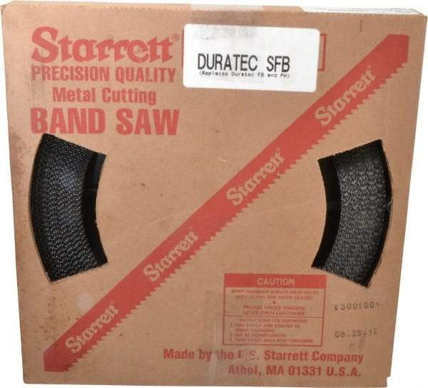 Starrett - 3/4" x 100' x 0.032" Carbon Steel Band Saw Blade Coil Stock - 6 TPI, Toothed Edge, Straight Form, Raker Set, Flexible Back, No Rake Angle, Constant Pitch, Contour Cutting - Benchmark Tooling