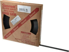 Starrett - 3/4" x 100' x 0.032" Carbon Steel Band Saw Blade Coil Stock - 10 TPI, Toothed Edge, Straight Form, Raker Set, Flexible Back, No Rake Angle, Constant Pitch, Contour Cutting - Benchmark Tooling