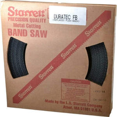 Starrett - 1" x 100' x 0.035" Carbon Steel Band Saw Blade Coil Stock - 8 TPI, Toothed Edge, Straight Form, Raker Set, Flexible Back, No Rake Angle, Constant Pitch, Contour Cutting - Benchmark Tooling