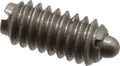 Gibraltar - 1/4-20, 17/32" Thread Length, 0.078" Plunger Projection, Stainless Steel Threaded Spring Plunger - 0.119" Max Plunger Diam, 0.531" Plunger Length, 1 Lb Init End Force, 3.5 Lb Final End Force - Benchmark Tooling