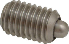 Gibraltar - 1/2-13, 3/4" Thread Length, 0.151" Plunger Projection, Stainless Steel Threaded Spring Plunger - 1/4" Max Plunger Diam, 0.75" Plunger Length, 5 Lb Init End Force, 28.5 Lb Final End Force - Benchmark Tooling