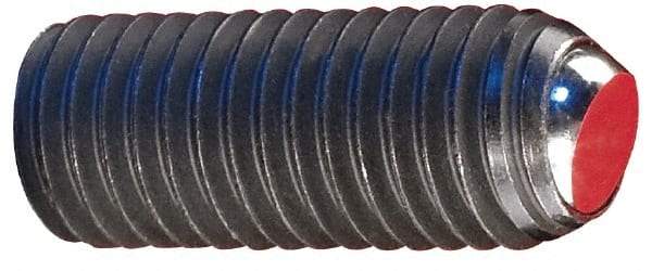 Gibraltar - 3/4" OAL, 3/8-16, Steel, Headless Plain Flat Face Ball End Clamping Screw - 0.192" Ball Diam - Benchmark Tooling