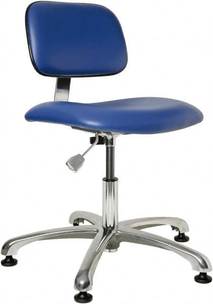 Bevco - Clean Room Swivel Chair - 20" Wide x 17-1/4" Deep, Vinyl Seat, Blue - Benchmark Tooling