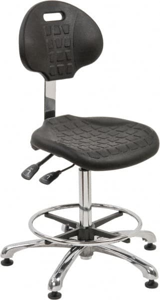 Bevco - Adjustable Chair - 18" Wide x 17-1/4" Deep, Polyurethane Seat, Black - Benchmark Tooling