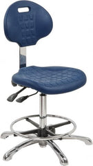 Bevco - Adjustable Chair - 18" Wide x 17-1/4" Deep, Polyurethane Seat, Blue - Benchmark Tooling