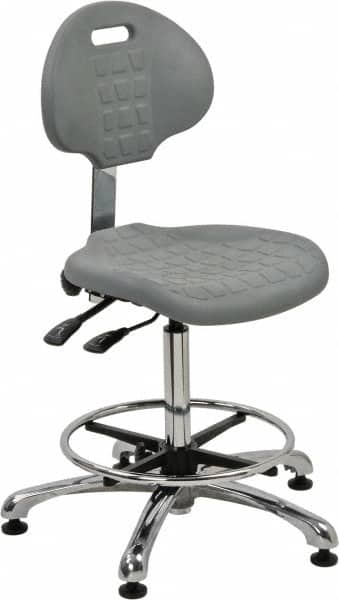 Bevco - Adjustable Chair - 18" Wide x 17-1/4" Deep, Polyurethane Seat, Gray - Benchmark Tooling