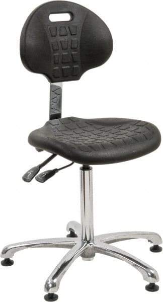 Bevco - Adjustable Chair - 18" Wide x 17-1/4" Deep, Polyurethane Seat, Black - Benchmark Tooling