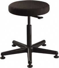 Bevco - 15" Wide x 15" Deep x 24 to 34" High, Reinforced Plastic Base, Adjustable Seat Stool - Fabric Seat, Black - Benchmark Tooling