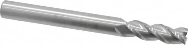 Accupro - 1/4", 3 Flute, Single End, Solid Carbide, 0.01" Corner Radius End Mill - 2-1/2" OAL, 40° Helix, Right Hand Flute, 3/4" LOC, Right Hand Cut - Benchmark Tooling