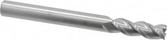 Accupro - 1/4", 3 Flute, Single End, Solid Carbide, 0.01" Corner Radius End Mill - 2-1/2" OAL, 40° Helix, Right Hand Flute, 3/4" LOC, Right Hand Cut - Benchmark Tooling