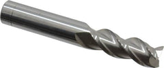 Accupro - 3/8", 3 Flute, Single End, Solid Carbide, 0.015" Corner Radius End Mill - 2-1/2" OAL, 40° Helix, Right Hand Flute, 7/8" LOC, Right Hand Cut - Benchmark Tooling