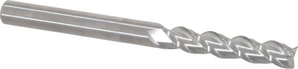 Accupro - 1/4", 3 Flute, Single End, Solid Carbide, 0.01" Corner Radius End Mill - 3" OAL, 40° Helix, Right Hand Flute, 1-1/4" LOC, Right Hand Cut - Benchmark Tooling