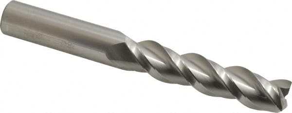 Accupro - 3/4", 3 Flute, Single End, Solid Carbide, 0.03" Corner Radius End Mill - 6" OAL, 40° Helix, Right Hand Flute, 3-1/4" LOC, Right Hand Cut - Benchmark Tooling