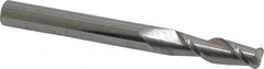 Accupro - 1/4", 2 Flute, Single End, Solid Carbide, 0.06" Corner Radius End Mill - 2-1/2" OAL, 40° Helix, Right Hand Flute, 3/4" LOC, Right Hand Cut - Benchmark Tooling