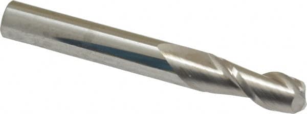 Accupro - 5/16", 2 Flute, Single End, Solid Carbide, 0.06" Corner Radius End Mill - 2-1/2" OAL, 40° Helix, Right Hand Flute, 3/4" LOC, Right Hand Cut - Benchmark Tooling