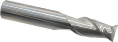 Accupro - 1/2", 2 Flute, Single End, Solid Carbide, 0.02" Corner Radius End Mill - 3" OAL, 40° Helix, Right Hand Flute, 1" LOC, Right Hand Cut - Benchmark Tooling