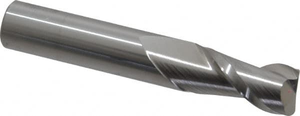 Accupro - 1/2", 2 Flute, Single End, Solid Carbide, 0.03" Corner Radius End Mill - 3" OAL, 40° Helix, Right Hand Flute, 1" LOC, Right Hand Cut - Benchmark Tooling