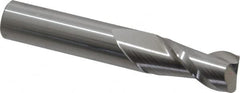 Accupro - 1/2", 2 Flute, Single End, Solid Carbide, 0.03" Corner Radius End Mill - 3" OAL, 40° Helix, Right Hand Flute, 1" LOC, Right Hand Cut - Benchmark Tooling