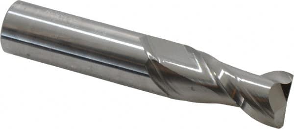 Accupro - 3/4", 2 Flute, Single End, Solid Carbide, 0.03" Corner Radius End Mill - 4" OAL, 40° Helix, Right Hand Flute, 1-1/2" LOC, Right Hand Cut - Benchmark Tooling